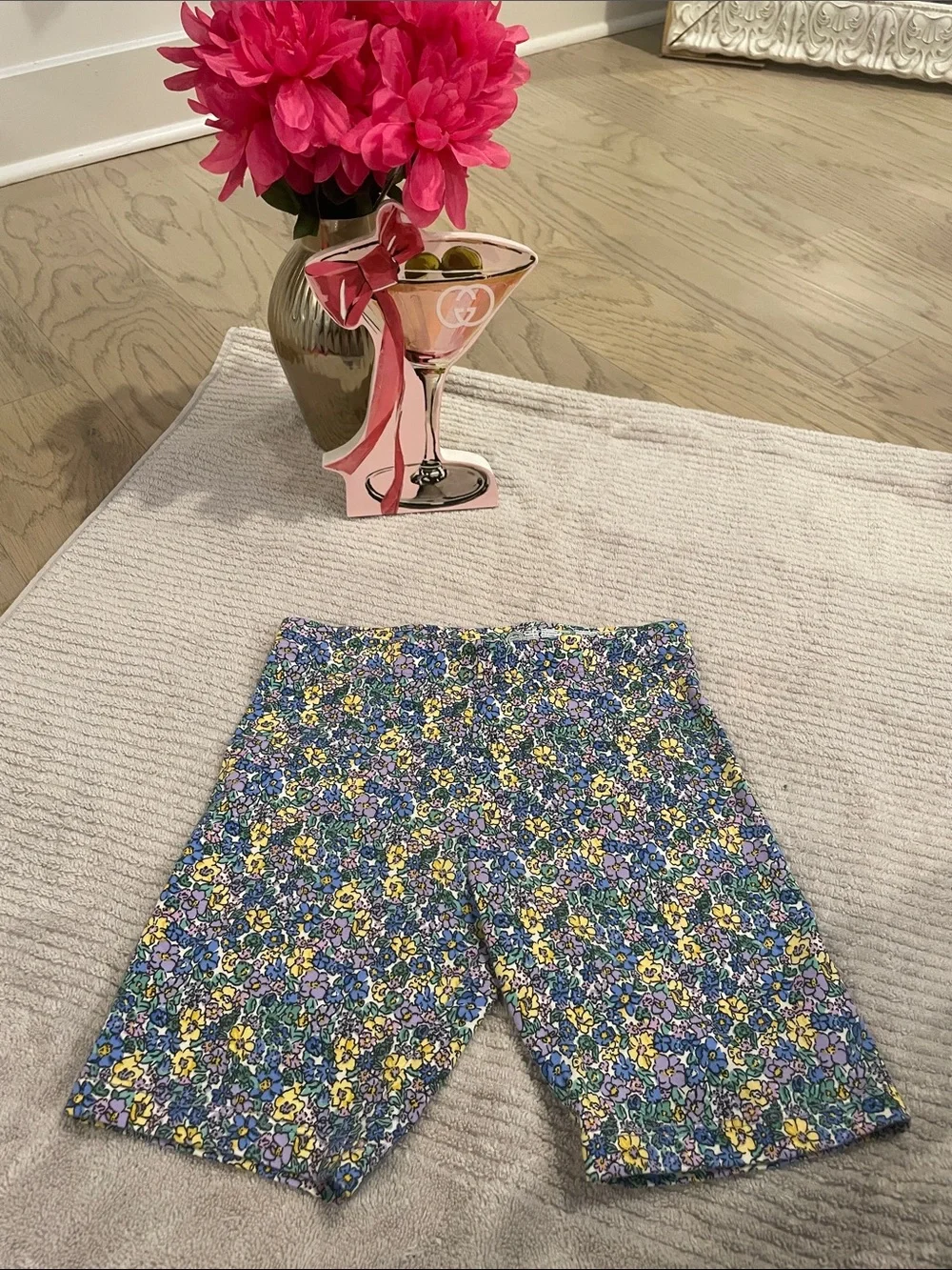 wonder nation Floral Bike Shorts - Blue, Yellow & Purple